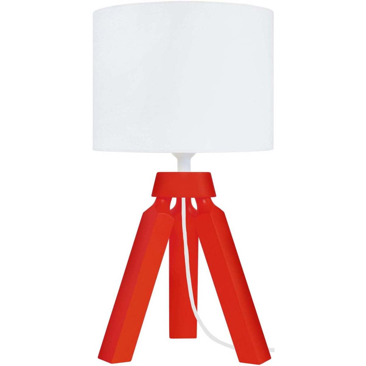 Maison & Déco Lampes de bureau Tosel Lampe de chevet trépied bois rouge et blanc Rouge