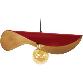 Suspension Conique Tissu Taupe Lustres / suspensions et plafonniers Tosel Suspension chapeau de dame métal rouge et or Rouge