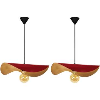 Maison & Déco Lustres / suspensions et plafonniers Tosel Suspension chapeau de dame métal rouge et or Rouge