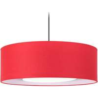 Maison & Déco Lustres / suspensions et plafonniers Tosel Suspension cylindrique tissu rouge et transparent Rouge