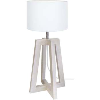 Maison & Déco Lampes de bureau Tosel Lampe de chevet colonne bois taupe et blanc Autres