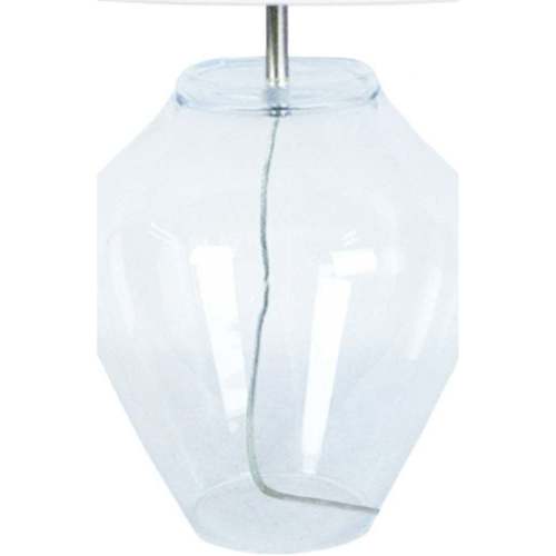 Maison & Déco Pantoufles / Chaussons Tosel Lampe a poser vase verre transparent et blanc Autres