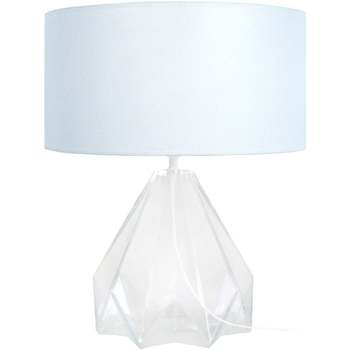 Maison & Déco Lampes de bureau Tosel Lampe de salon géométrique verre transparent et blanc Autres