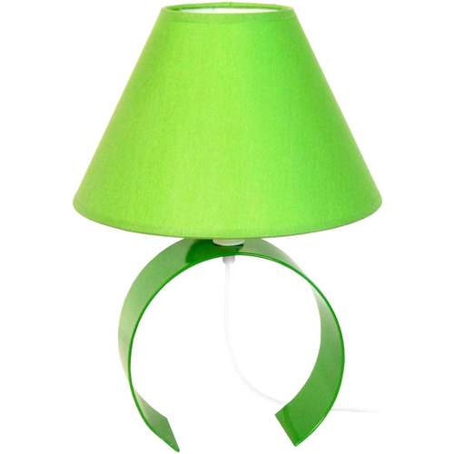 Suspension Conique Tissu Taupe Lampes de bureau Tosel Lampe de chevet demi cylindrique métal vert Vert