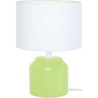 Maison & Déco Lampes de bureau Tosel Lampe de chevet cylindrique bois vert et blanc Vert