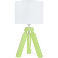 Tops / Blouses Lampes de bureau Tosel Lampe de chevet trépied bois vert et blanc Vert
