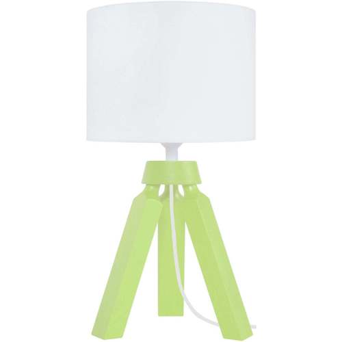 Maison & Déco Pantoufles / Chaussons Tosel Lampe de chevet trépied bois vert et blanc Vert