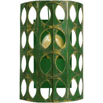 Maison & Déco Appliques Tosel Applique demi cylindrique métal vert et or Vert