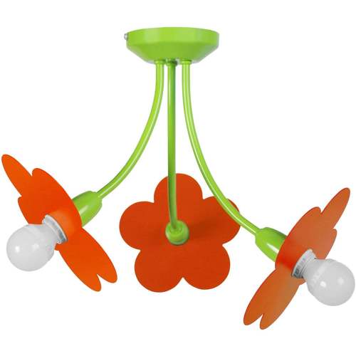 Maison & Déco Lustres / suspensions et plafonniers Tosel Lustre multi bras métal vert et orange Vert