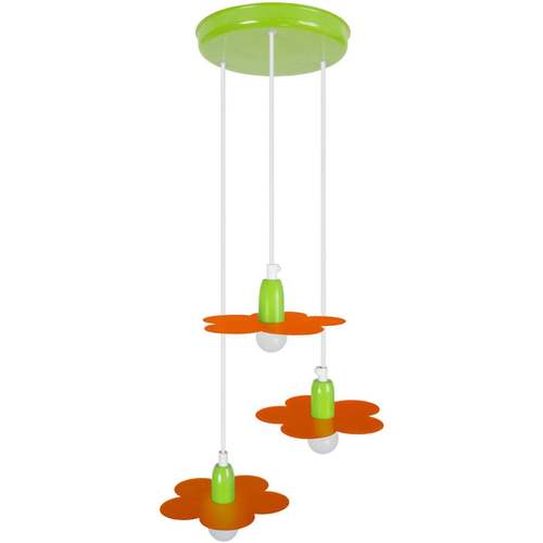 Maison & Déco Lustres / suspensions et plafonniers Tosel Lustre grappe métal vert et orange Vert