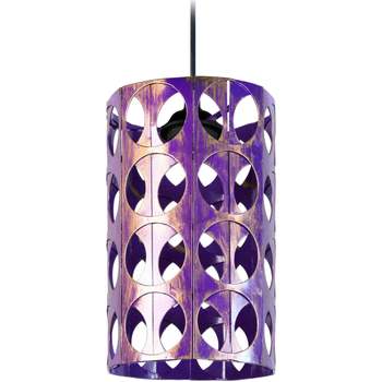 Maison & Déco Lustres / suspensions et plafonniers Tosel Suspension cylindrique métal violet Violet