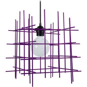 Suspension Conique Tissu Taupe Lustres / suspensions et plafonniers Tosel Suspension géométrique métal violet Violet