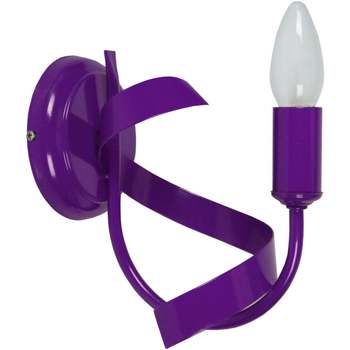 Suspension Conique Tissu Taupe Appliques Tosel Applique bras métal violet Violet