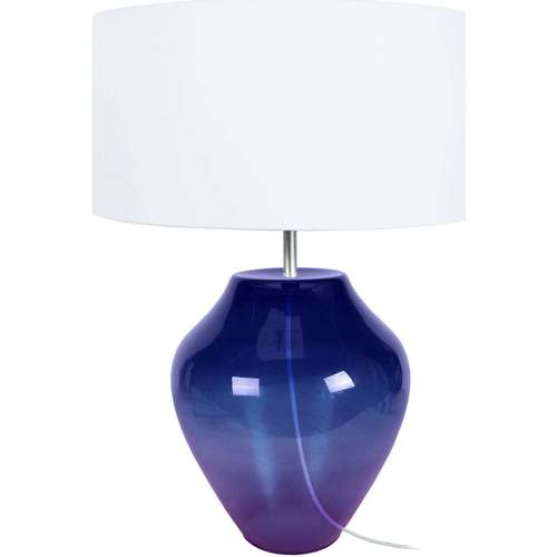 Maison & Déco Lampes de bureau Tosel Lampe a poser vase verre violet et blanc Violet