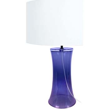 Tosel Lampe de chevet évasée verre violet et blanc Violet