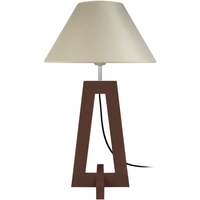 Tops / Blouses Lampes de bureau Tosel Lampe de chevet colonne bois wangué et crème Marron