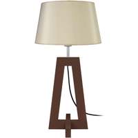 Tops / Blouses Lampes de bureau Tosel Lampe de chevet colonne bois wangué et crème Marron