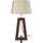 Maison & Déco Lampes de bureau Tosel Lampe de chevet colonne bois wangué et crème Marron