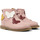 Chaussures Enfant Bottes Camper Bottines Savina Twins cuir Rose
