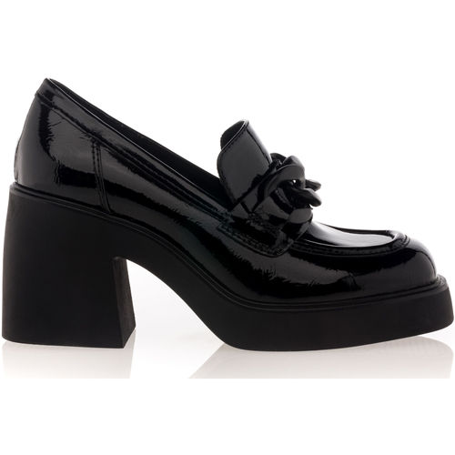 Chaussures Femme Mocassins Vinyl Shoes Brown Leather Brogue Shoes Noir