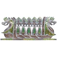 Maison & Déco Tableaux / toiles Signes Grimalt Dragon décoration murale de bois Multicolore