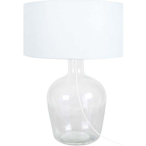 Maison & Déco Lampes de bureau Tosel Lampe de chevet bouteille verre transparent et blanc Autres