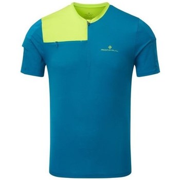 Vêtements Homme T-shirts manches courtes Ronhill Mens Tech Ultra 12 Zip Tee Turquoise