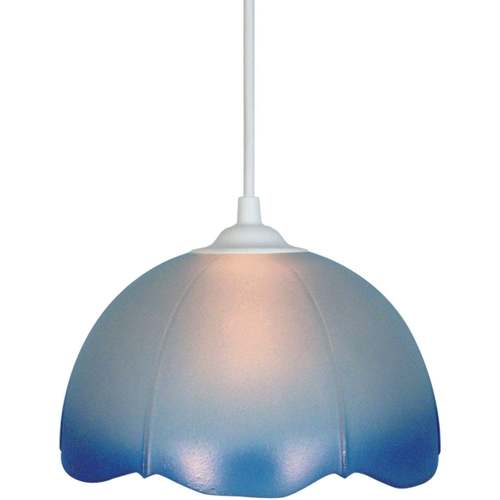 Lampe De Chevet Bras Métal Lustres / suspensions et plafonniers Tosel Suspension cloche verre satiné bleu Gris