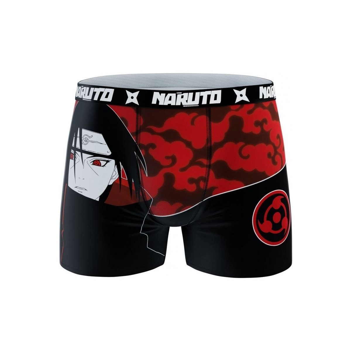 Sous-vêtements Homme Boxers Naruto Boxer Homme Microfibre ASS2 Noir Rouge Noir