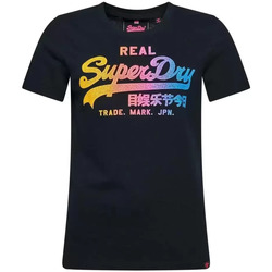 Vêtements Femme T-shirts manches courtes Superdry Logo vintage multi color Noir