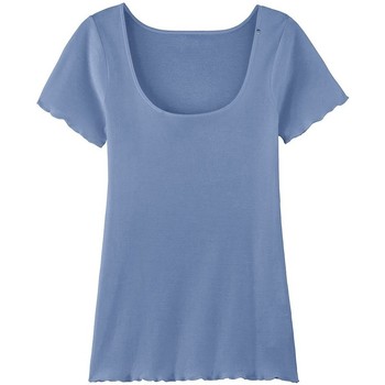 Vêtements Femme T-shirts manches courtes Achel Par Lemahieu T-shirt point de bourdon - La Flâneuse Bleu