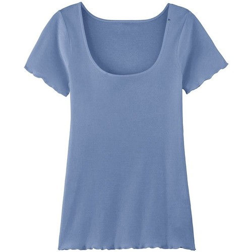 Vêtements Femme T-shirts manches courtes Maison Lemahieu T-shirt point de bourdon - La Flâneuse Bleu