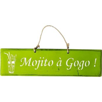 Maison & Déco Tableaux / toiles Qualiart Plaque décorative en bois - Mojito à Gogo - VERT Vert