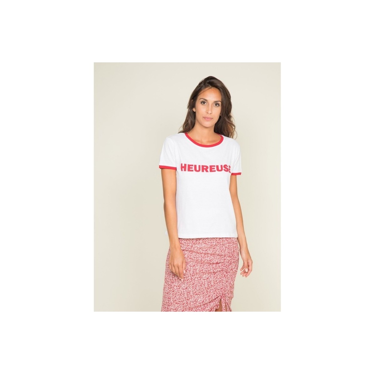 Vêtements T-shirts & Polos Dona X Lisa T-shirt col rond message FELIPE Rouge