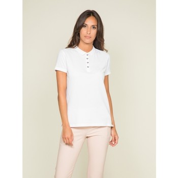 Vêtements T-shirts & Polos Dona X Lisa Polo manches courtes en coton piqué FOLORA Blanc