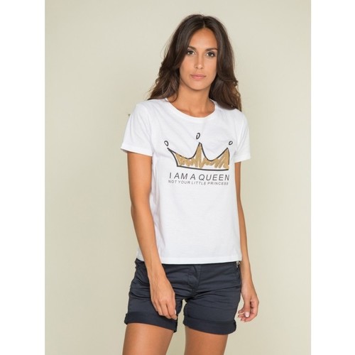 Vêtements T-shirts & Polos Dona X Lisa T-shirt Engineered col rond message FRESIA Blanc