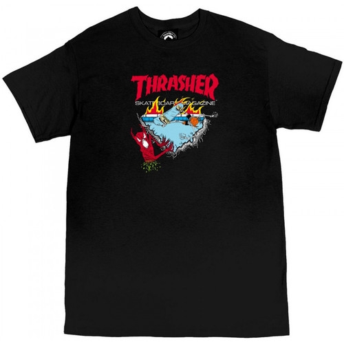 Vêtements Homme Pre-Owned leopard-print shirt Thrasher T-shirt neckface 500 Noir
