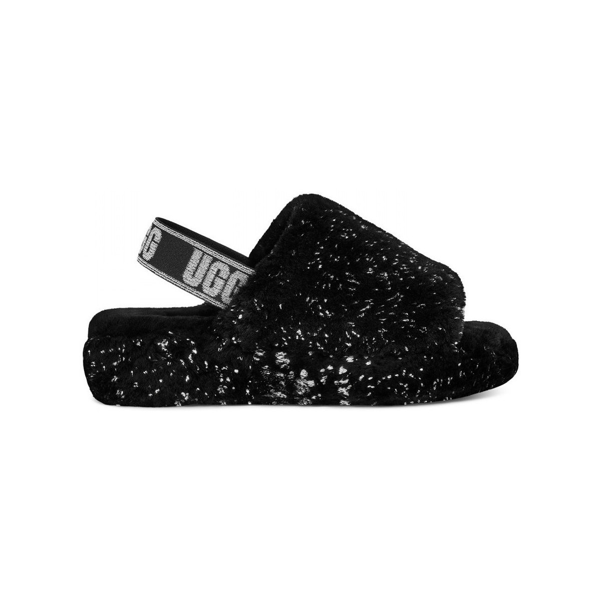 Chaussures Femme Sandales et Nu-pieds UGG W fluff yeah metallic sparkle Noir