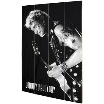 Panneau à Suspendre Casque Tableaux / toiles Impact Et Stratégie Plaque décorative Lone Wolf en bois Johnny Hallyday Noir