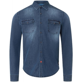 Vêtements Homme Chemises manches longues Timezone Chemise en jean homme  Ref 58561 Indigo Bleu