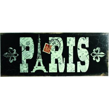 Maison & Déco Tableaux / toiles Le Temps des Cer Plaque en bois Paris Noir