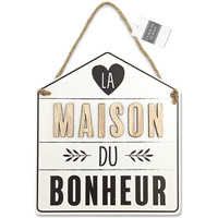 Maison & Déco Only & Sons Cadoons Plaque à suspendre la maison du bonheur Blanc