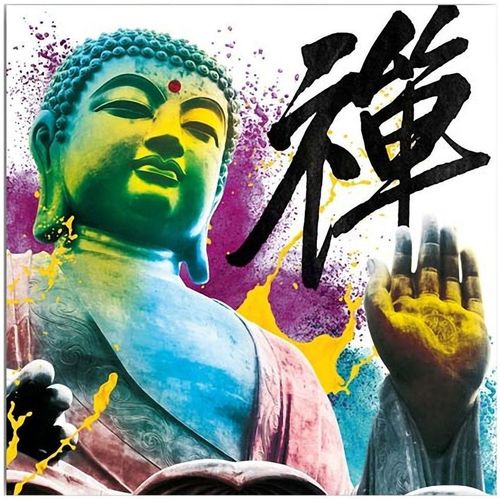 Maison & Déco Tableaux / toiles Sud Trading Cadre Bouddha en toile Multicolore