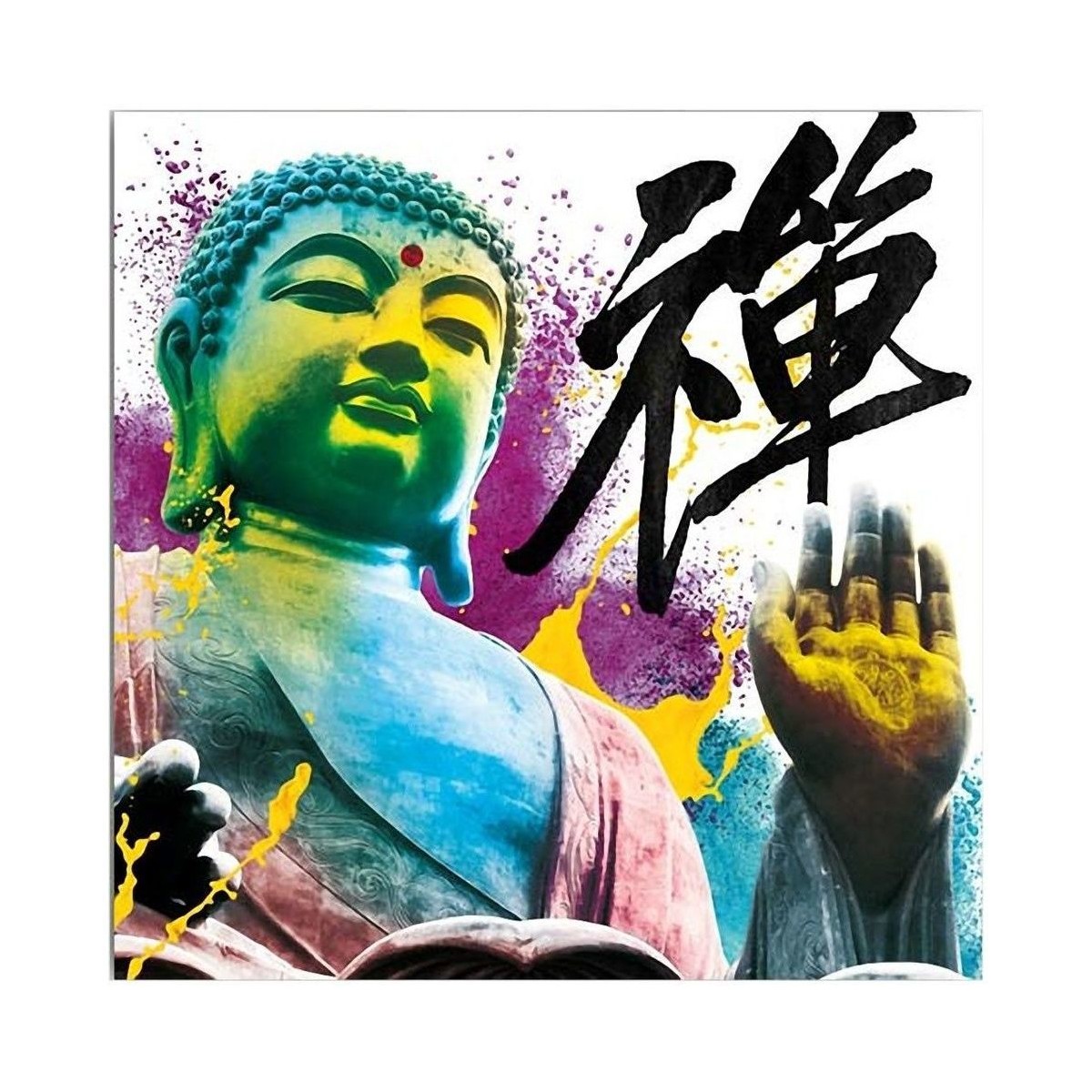 Maison & Déco Tableaux / toiles Sud Trading Cadre Bouddha en toile Multicolore
