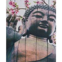 Douceur d intérieur Tableaux / toiles Item International Cadre carré en toile Bouddha - La main de la sagesse Gris