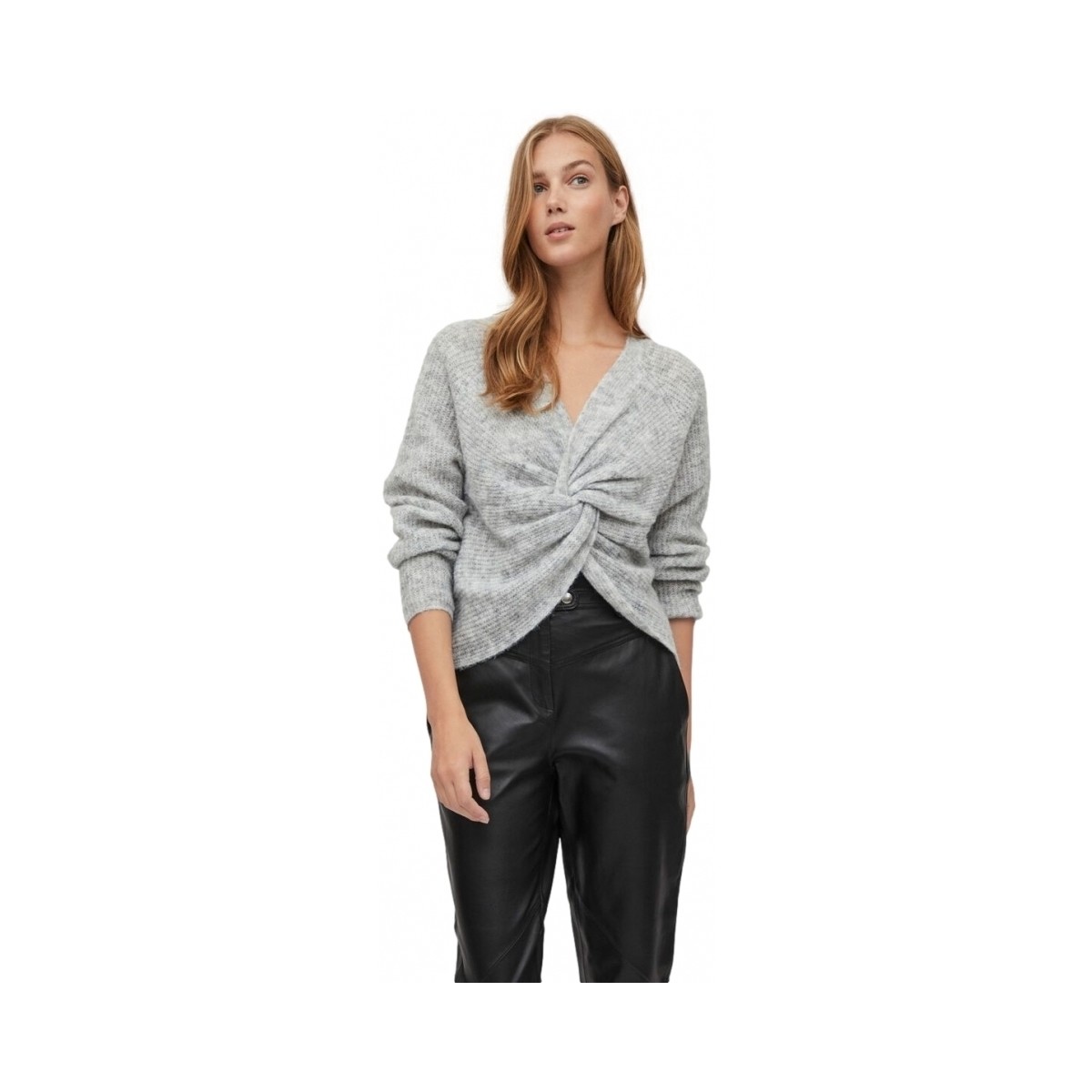 Vêtements Femme Pulls Vila Knit Otrera Rev L/S - Super Light Grey Gris
