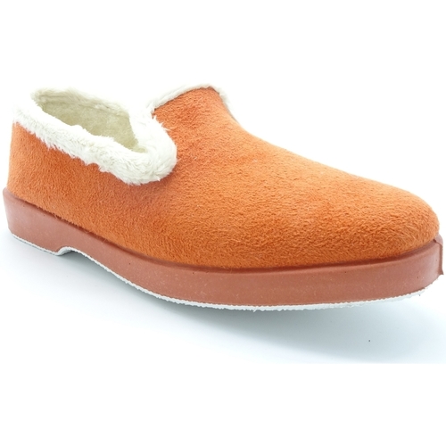 Chaussures Femme Chaussons Coton Du Monde 7635 Orange