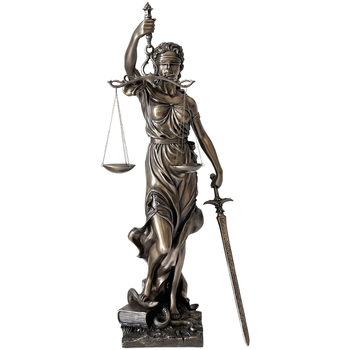Maison & Déco Suivi de commande Parastone Grande statue Justitia Thémis de couleur bronze 73 cm Jaune