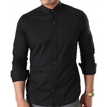 Vêtements Homme Chemises manches longues Silverstone Chemise homme Cintré noir 16334 - M Noir