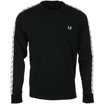 Vêtements Homme T-shirts manches courtes Fred Perry Taped Long Sleeve Tee Shirt Noir